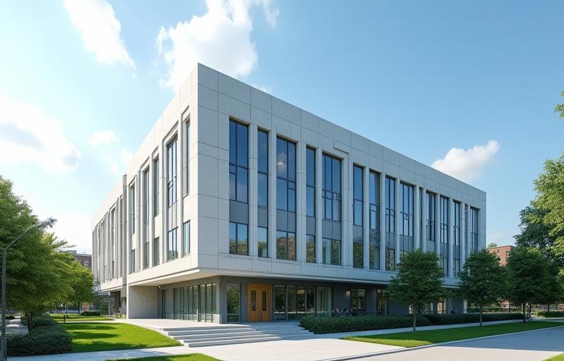 Exterior view of the Swiss Media Academy building in Zurich